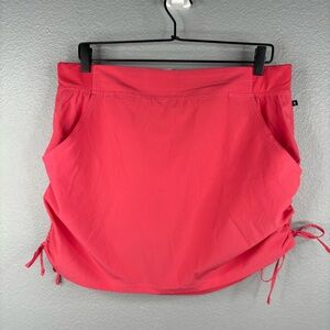 Marika Coral Pink Ruched Adjustable Activewear Skort